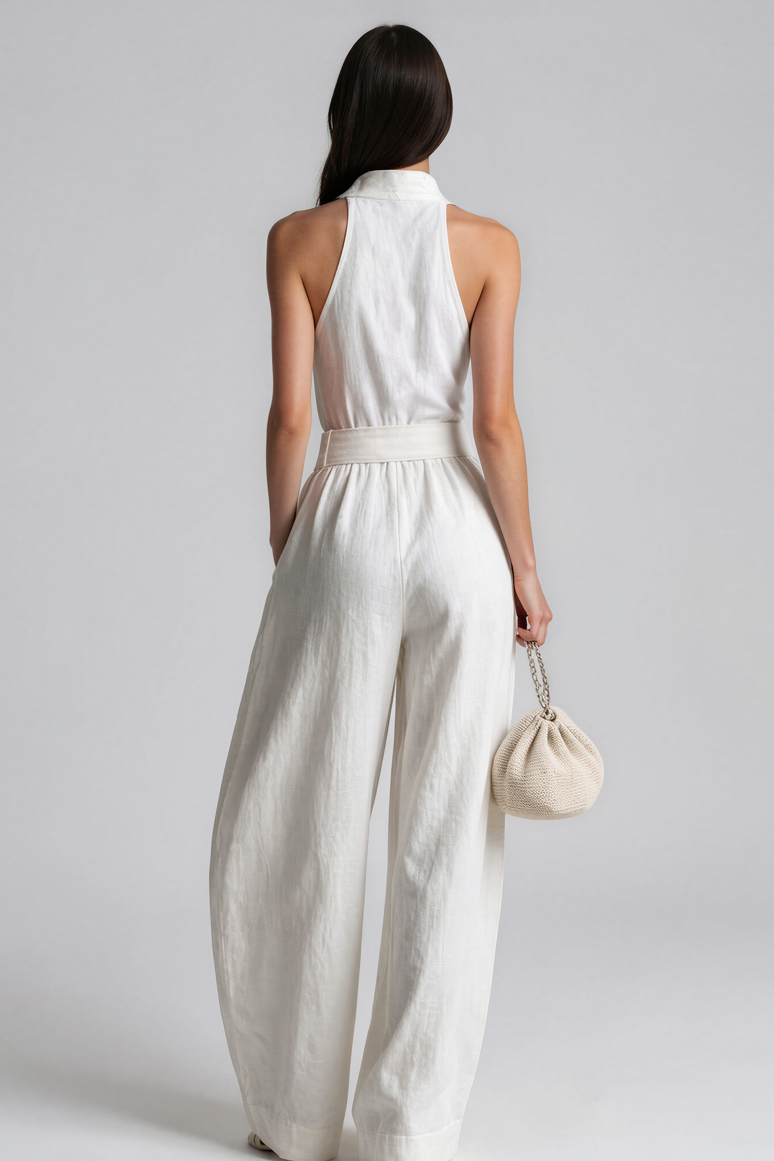 Hermanus Halter Neck Ruch Belt Jumpsuit