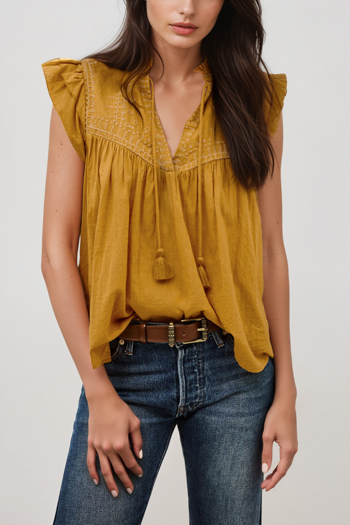 Hermogenes Ruch Embroidered Top In Yellow