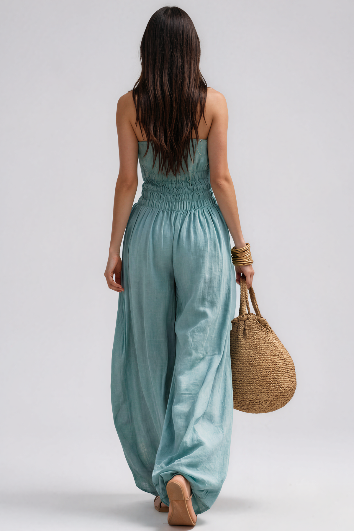 Hermolaos Sleeveless Ruch Jumpsuit