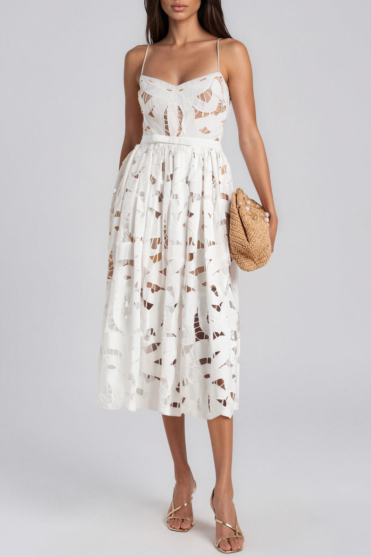 Hernando Spaghetti Cutout Embroidered Maxi Dress