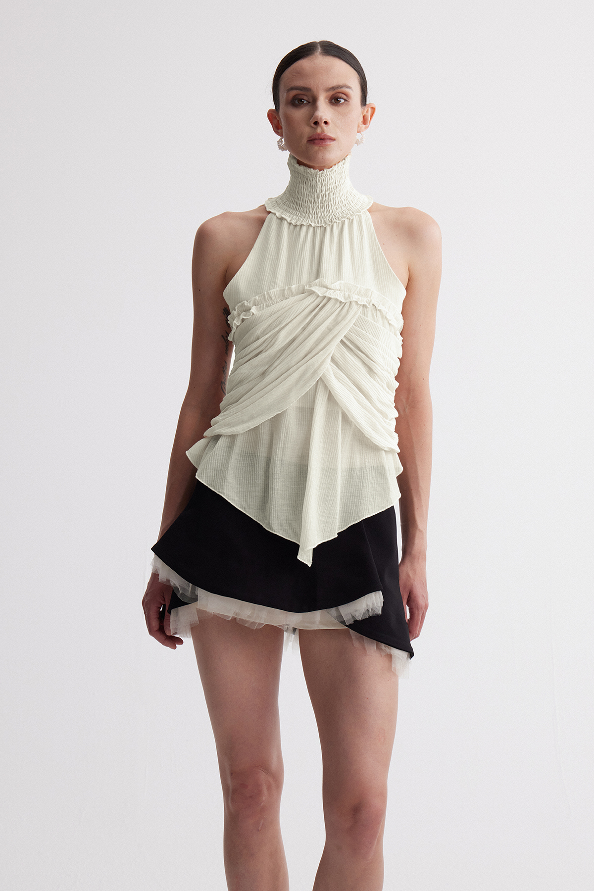 Herodion High Neck Mesh Top