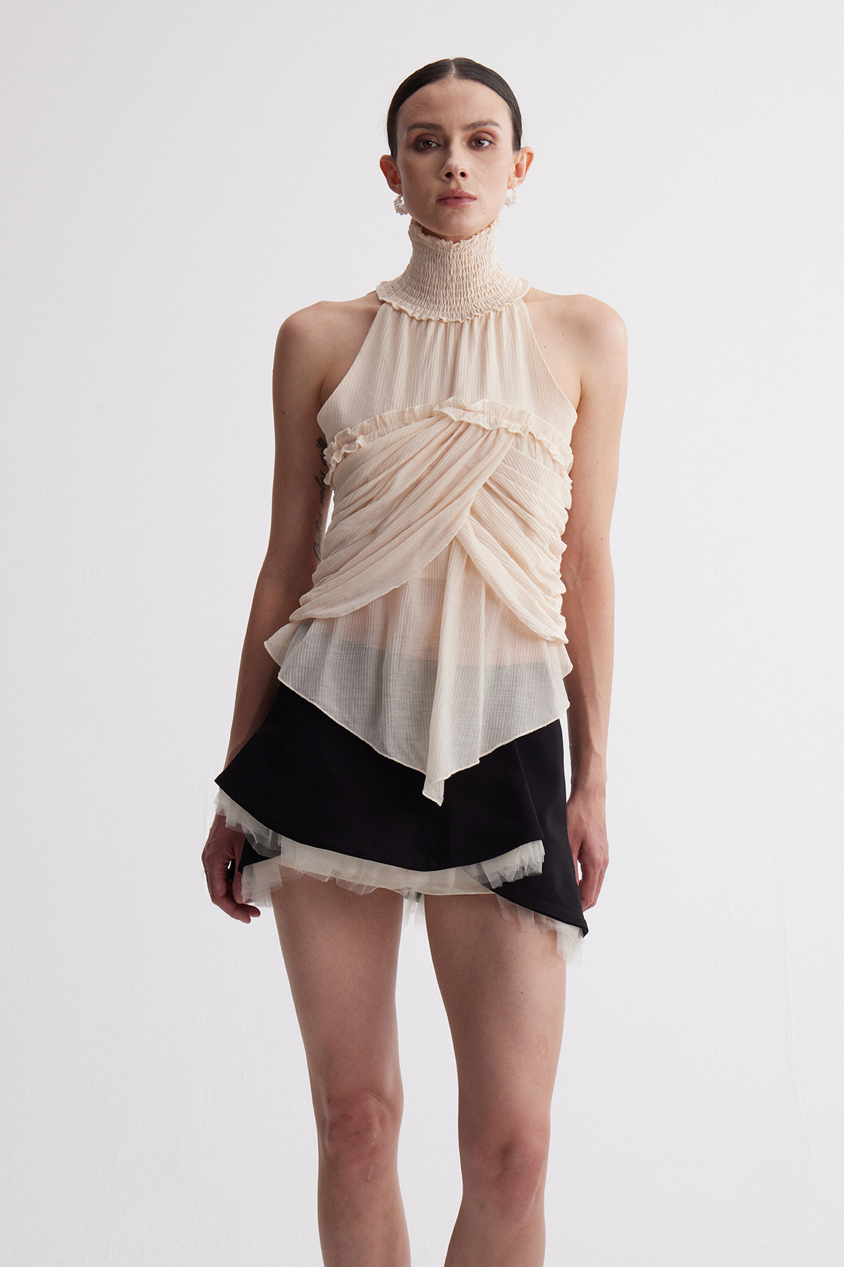 Herodion High Neck Mesh Top