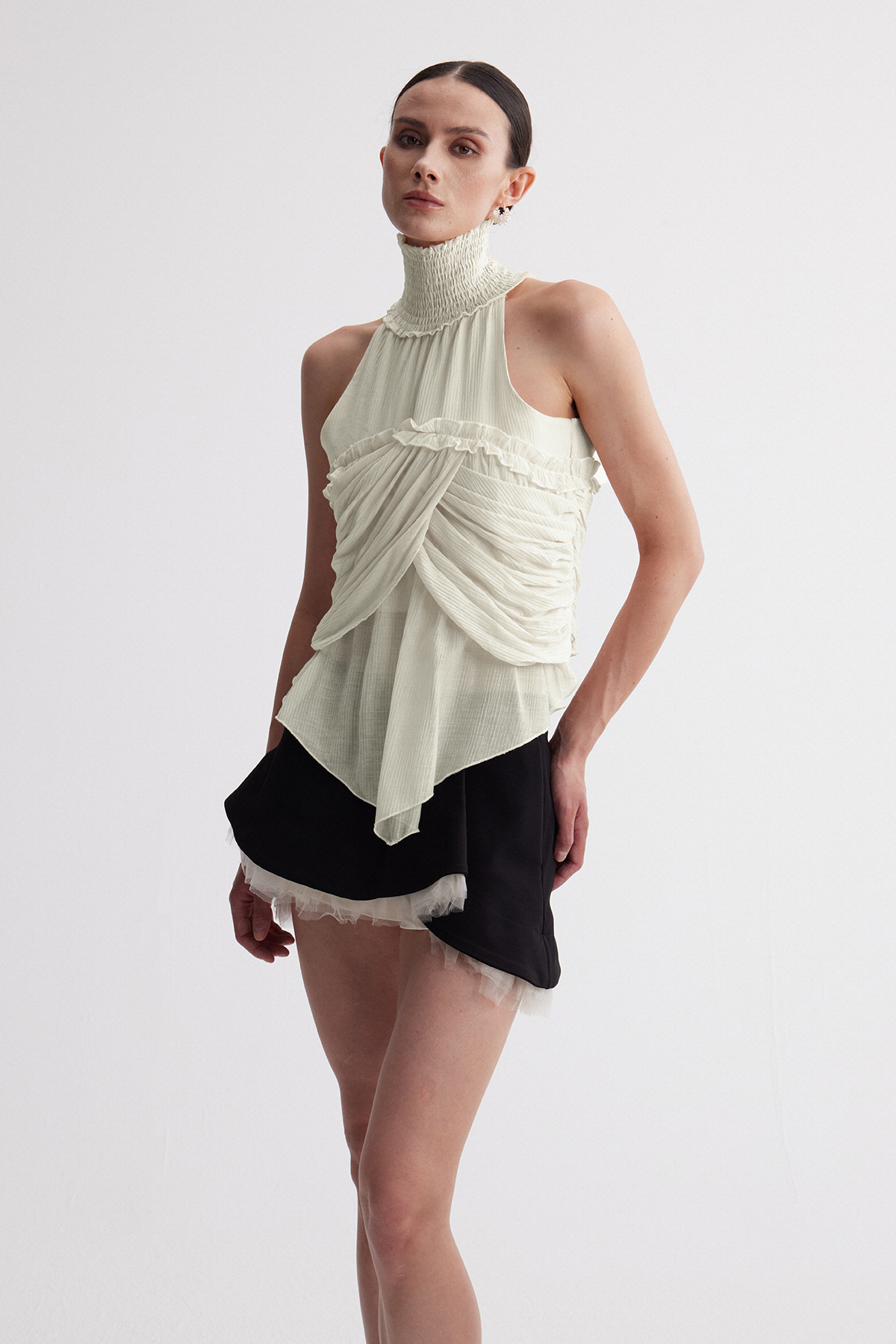 Herodion High Neck Mesh Top