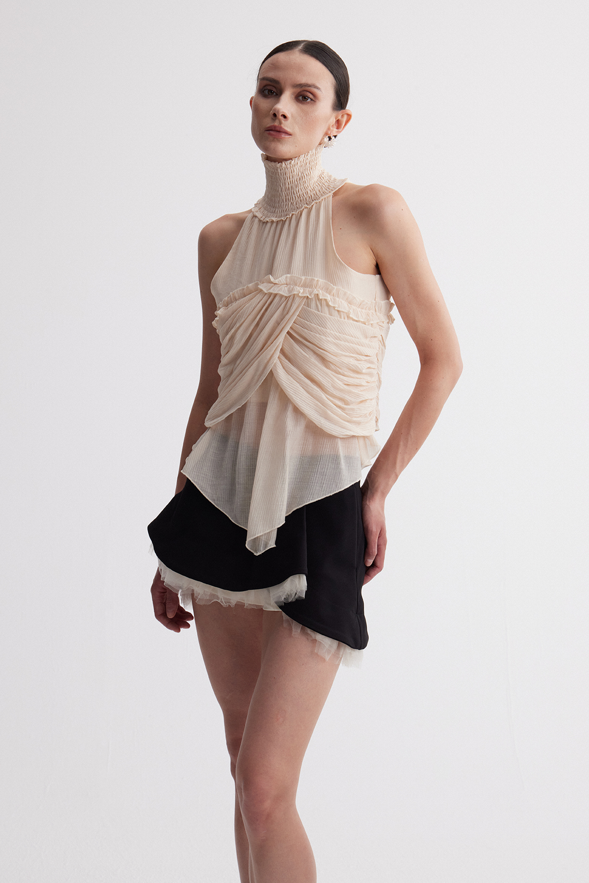 Herodion High Neck Mesh Top