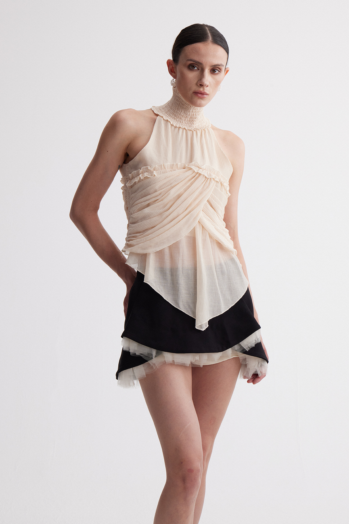 Herodion High Neck Mesh Top