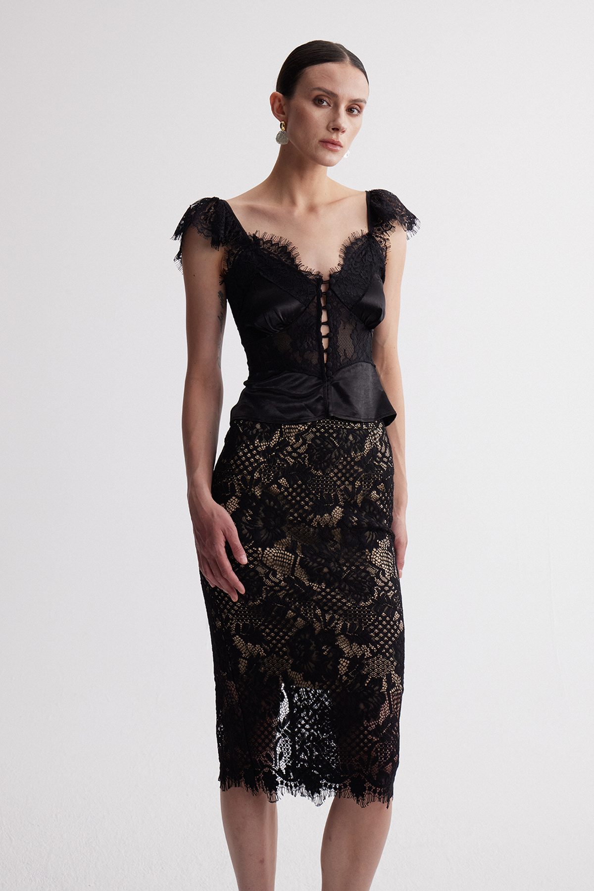 Herut Satin Lace Top