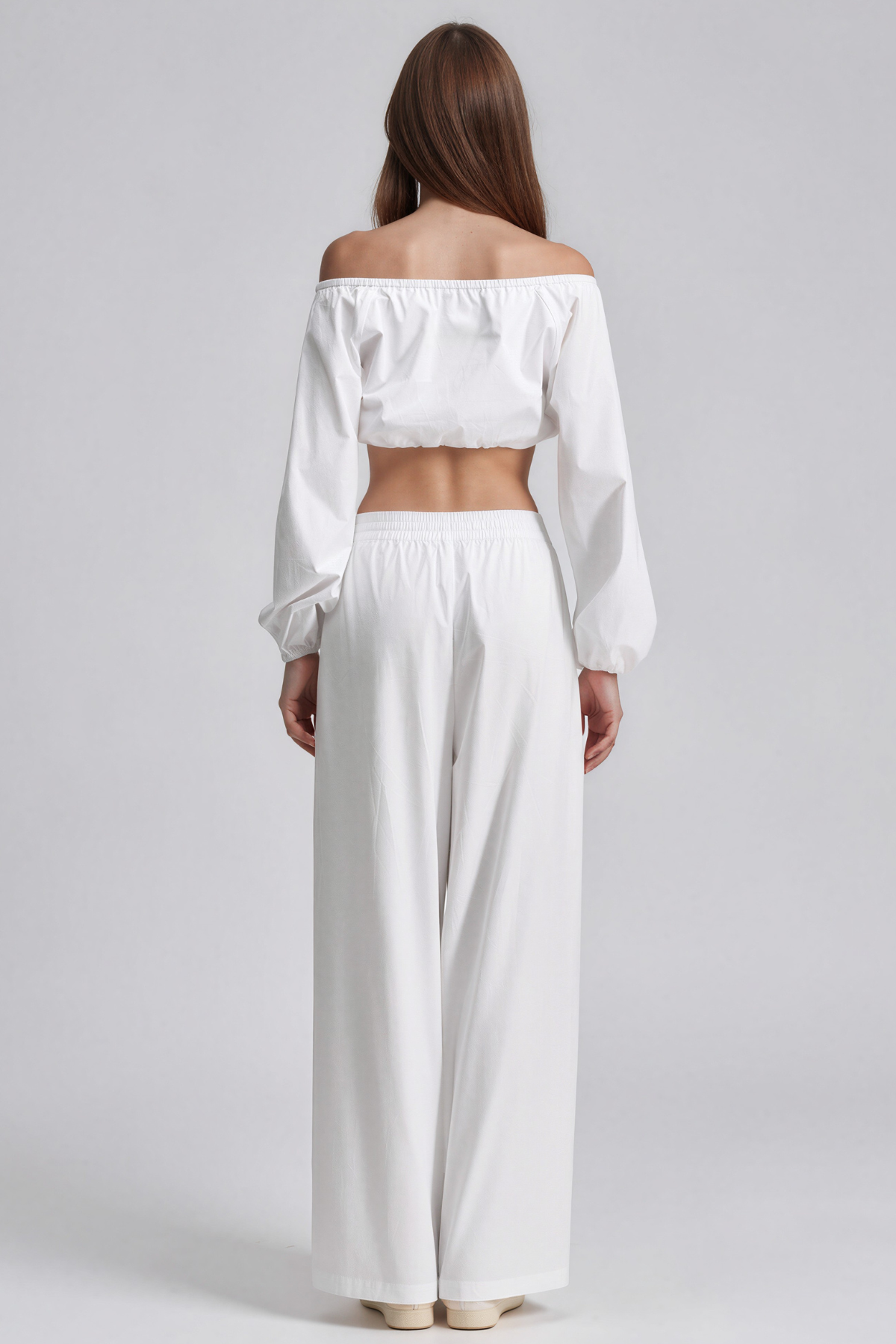 Kahili Off Shoulder Cutout Draped Pants Set