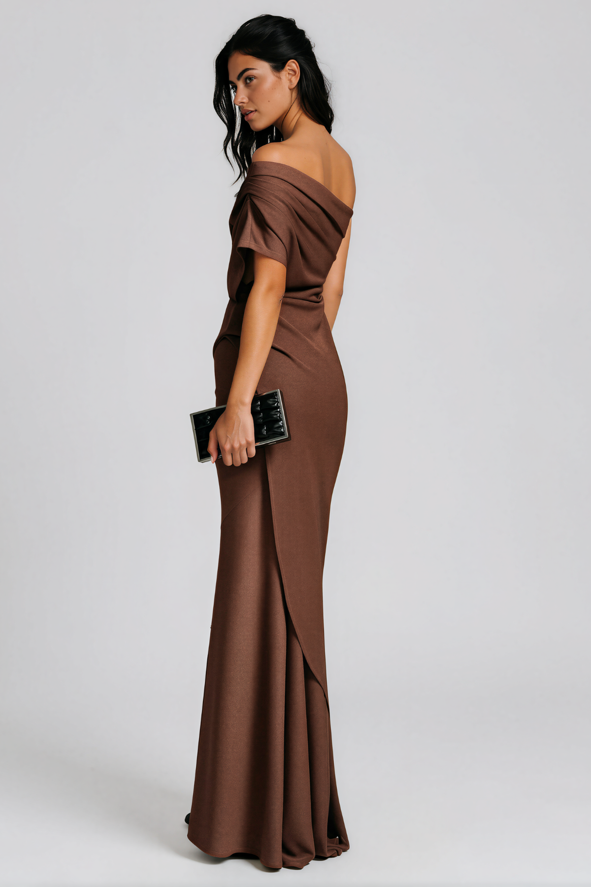 Kadeem Strapless Asymmetrical  Ruch Maxi Dress