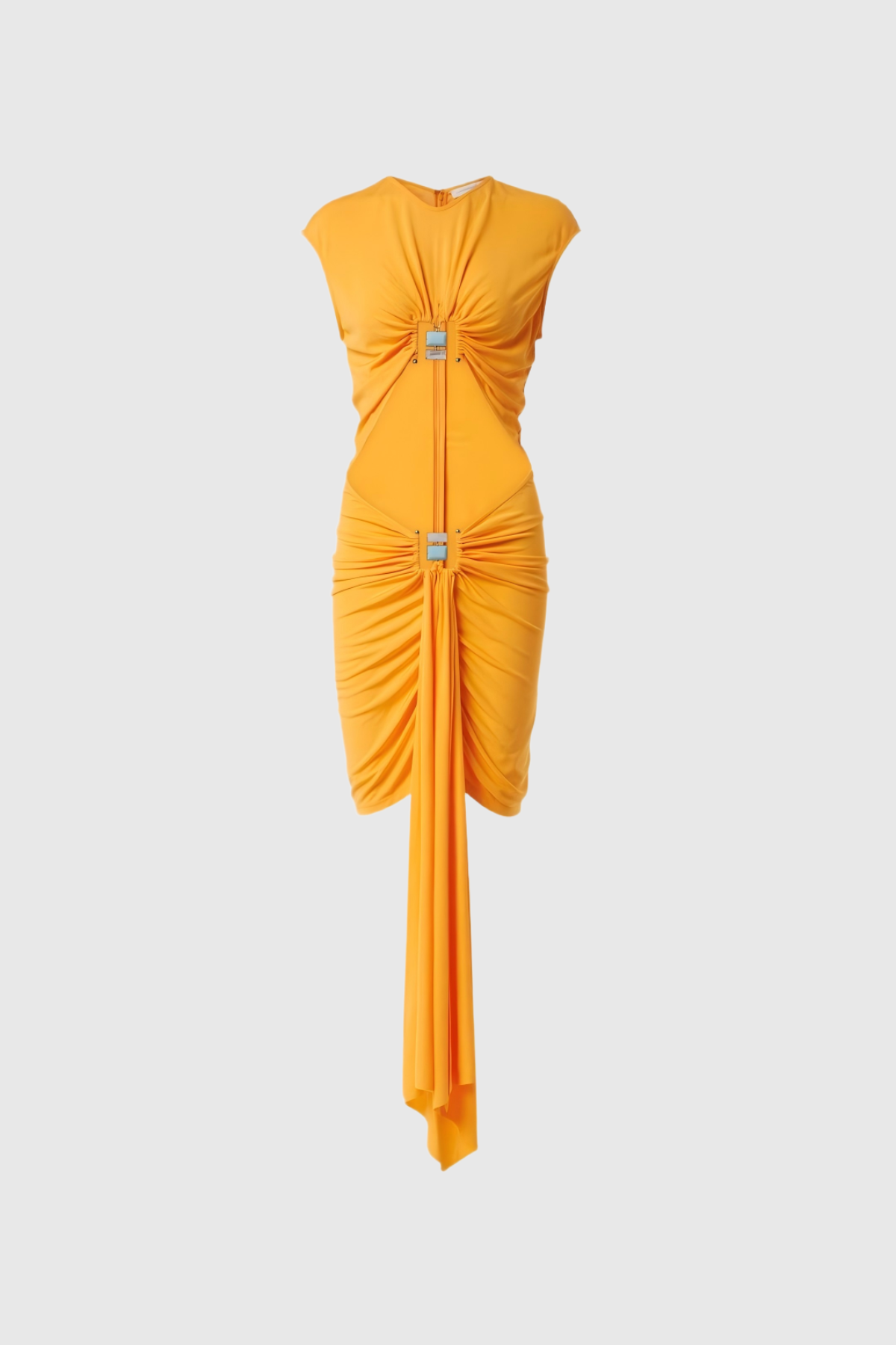 Jarrett Cutout Ruch Embellished Mini Dress In Orange