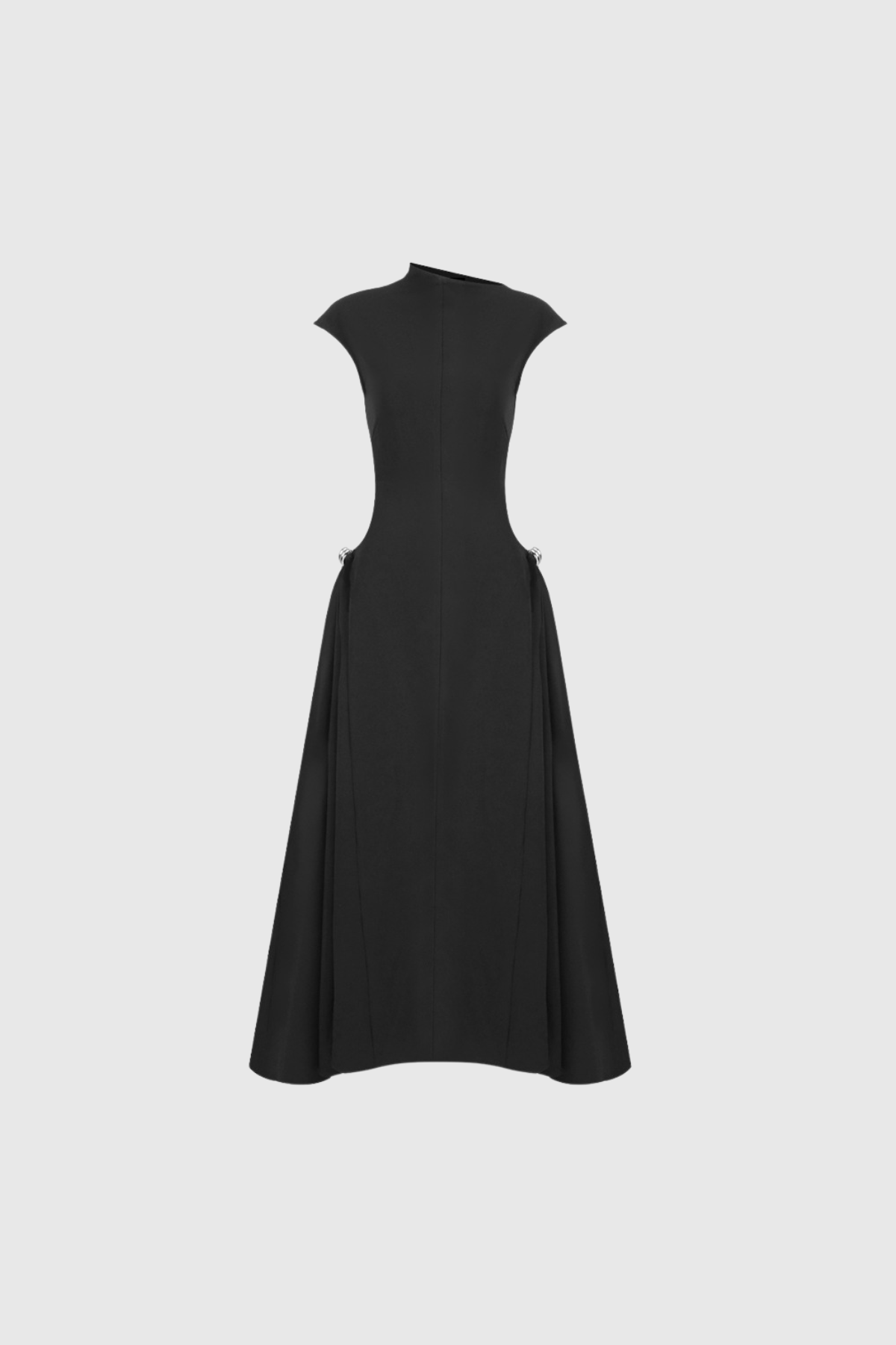 Cabdullaahi Sleeveless Asymmetric Maxi Dress In Black