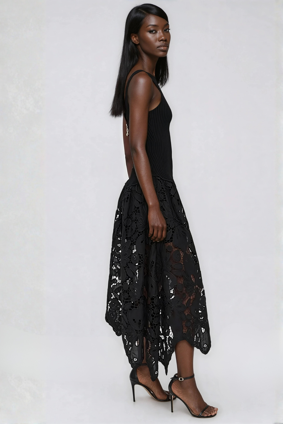 Giovannino Knit Lace Midi Dress