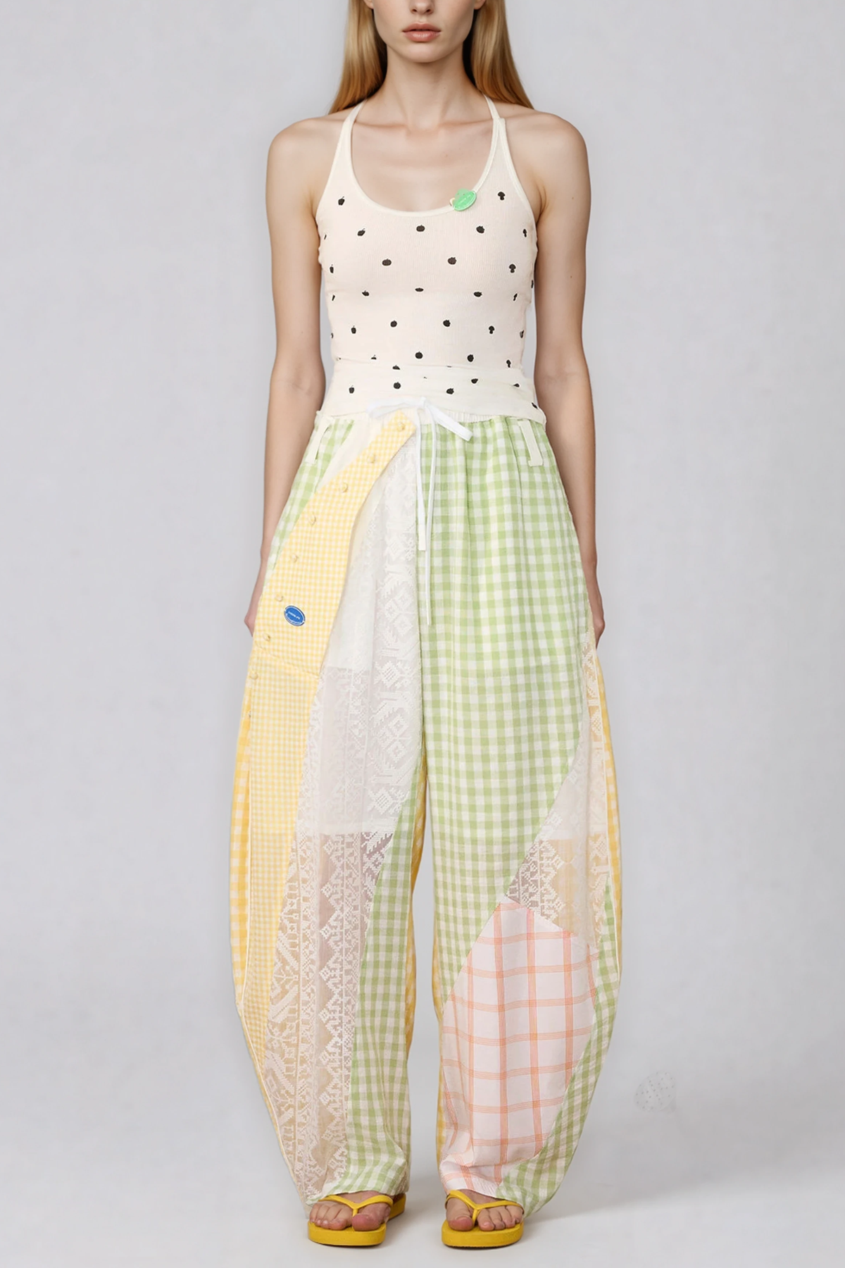 Henrikki Grid Patchwork Pants