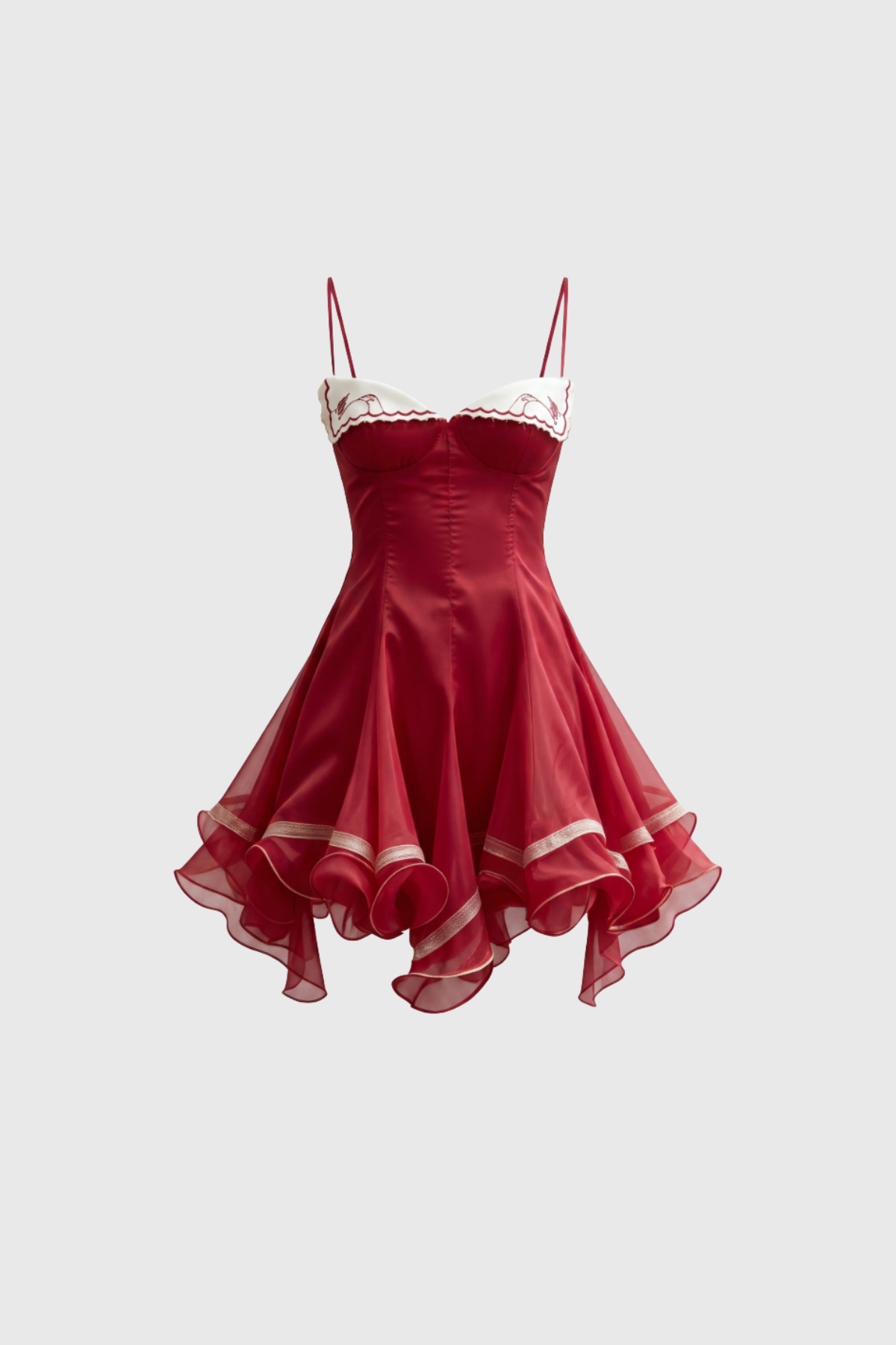 Fiacre Spaghetti Ruffle Mini Dress