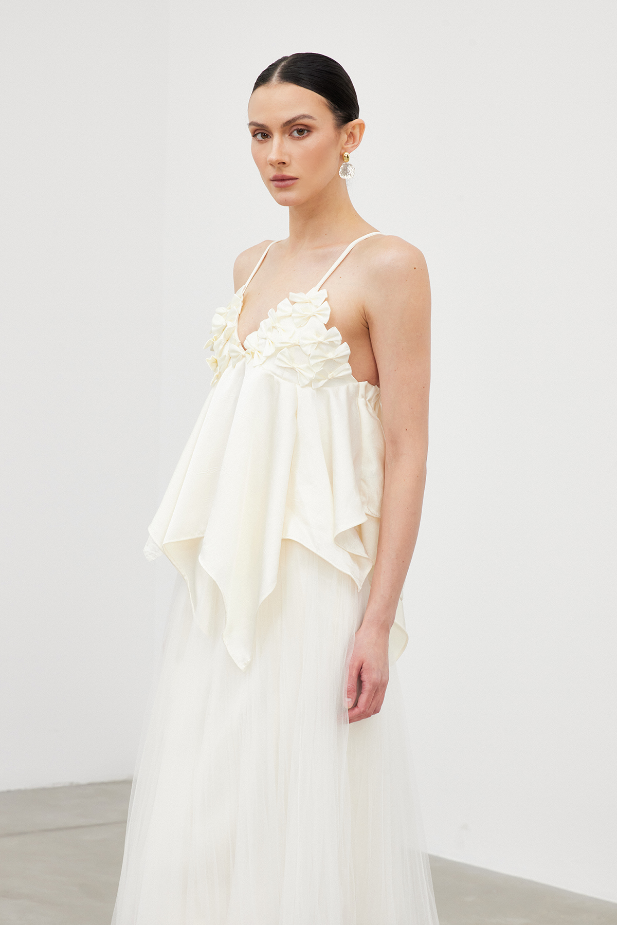 Iacomus Spaghetti Bow Satin Top