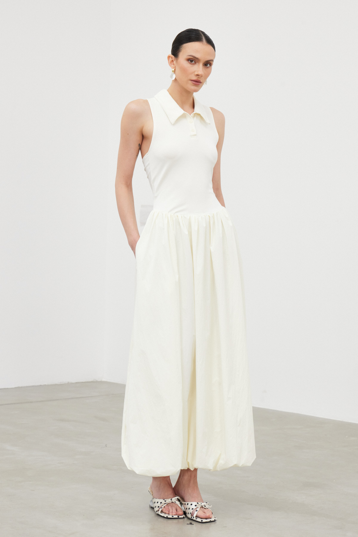 Iafeth Backless Bubble Maxi Dress