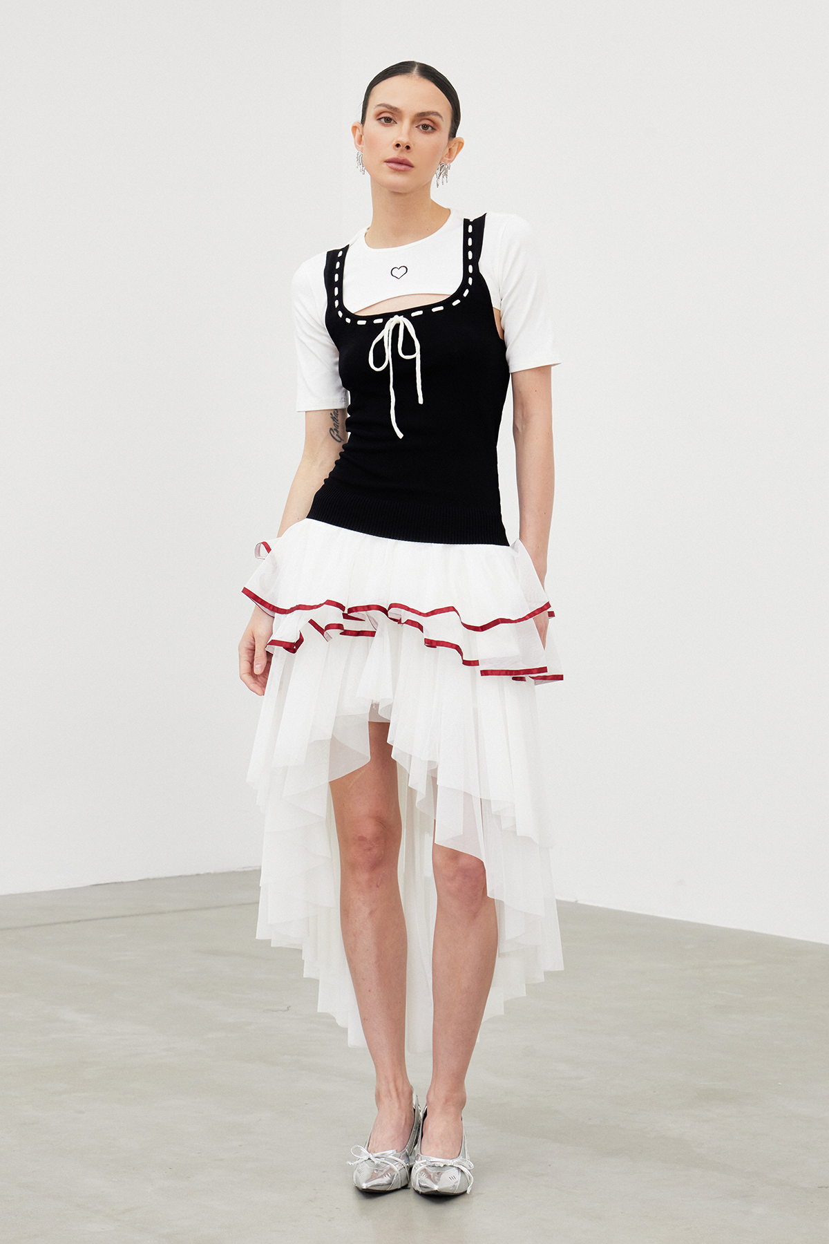 Iain Mesh Ruffle Mini Skirt