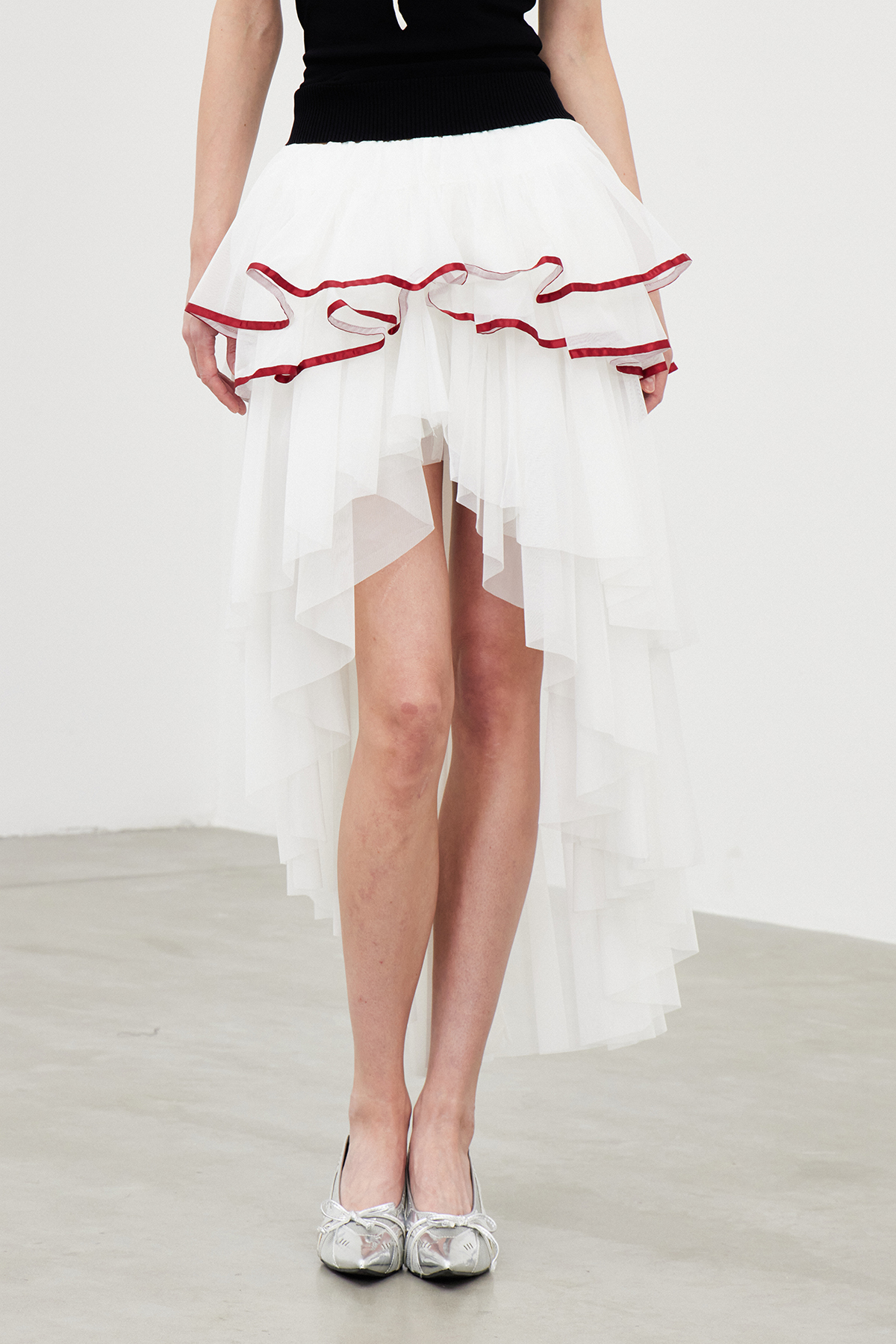 Iain Mesh Ruffle Mini Skirt