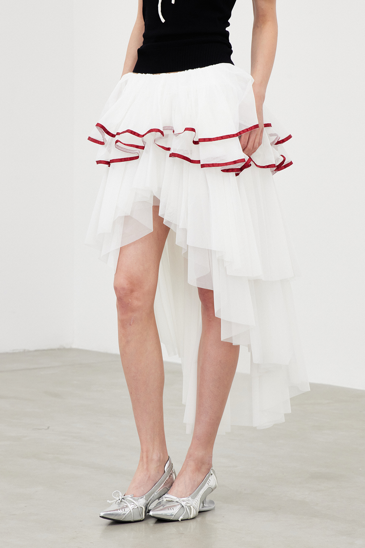 Iain Mesh Ruffle Mini Skirt