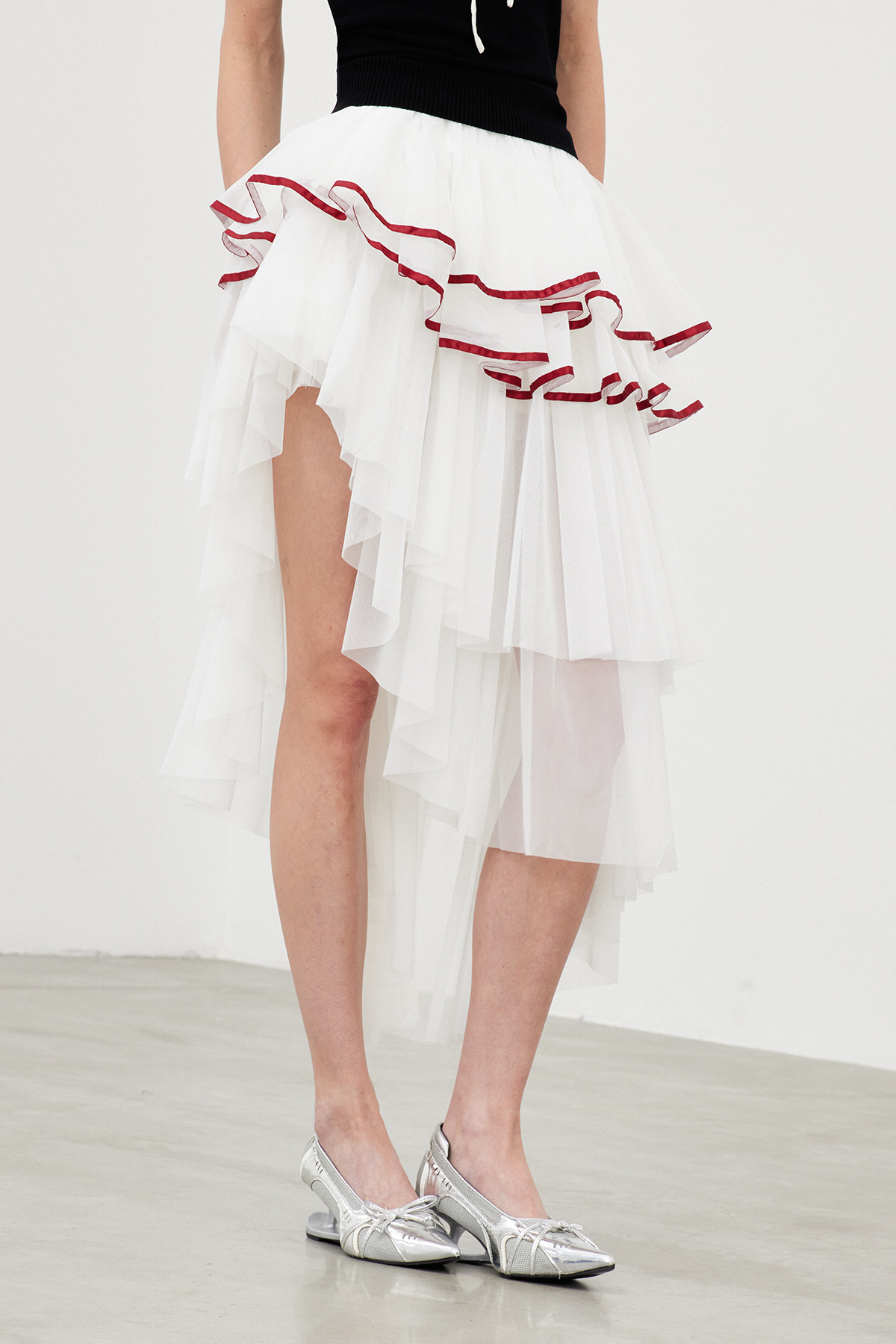 Iain Mesh Ruffle Mini Skirt