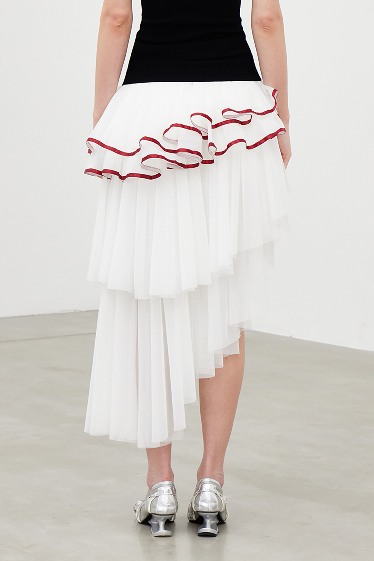 Iain Mesh Ruffle Mini Skirt