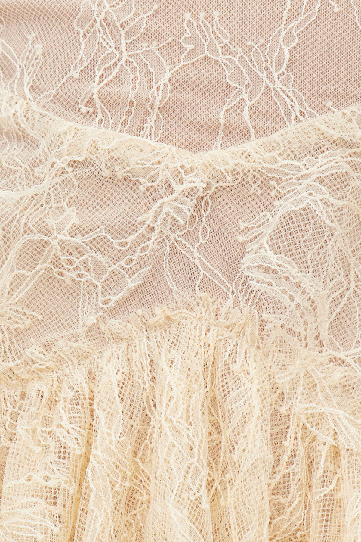Iakobos Lace Ruffle Tiered Maxi Dress