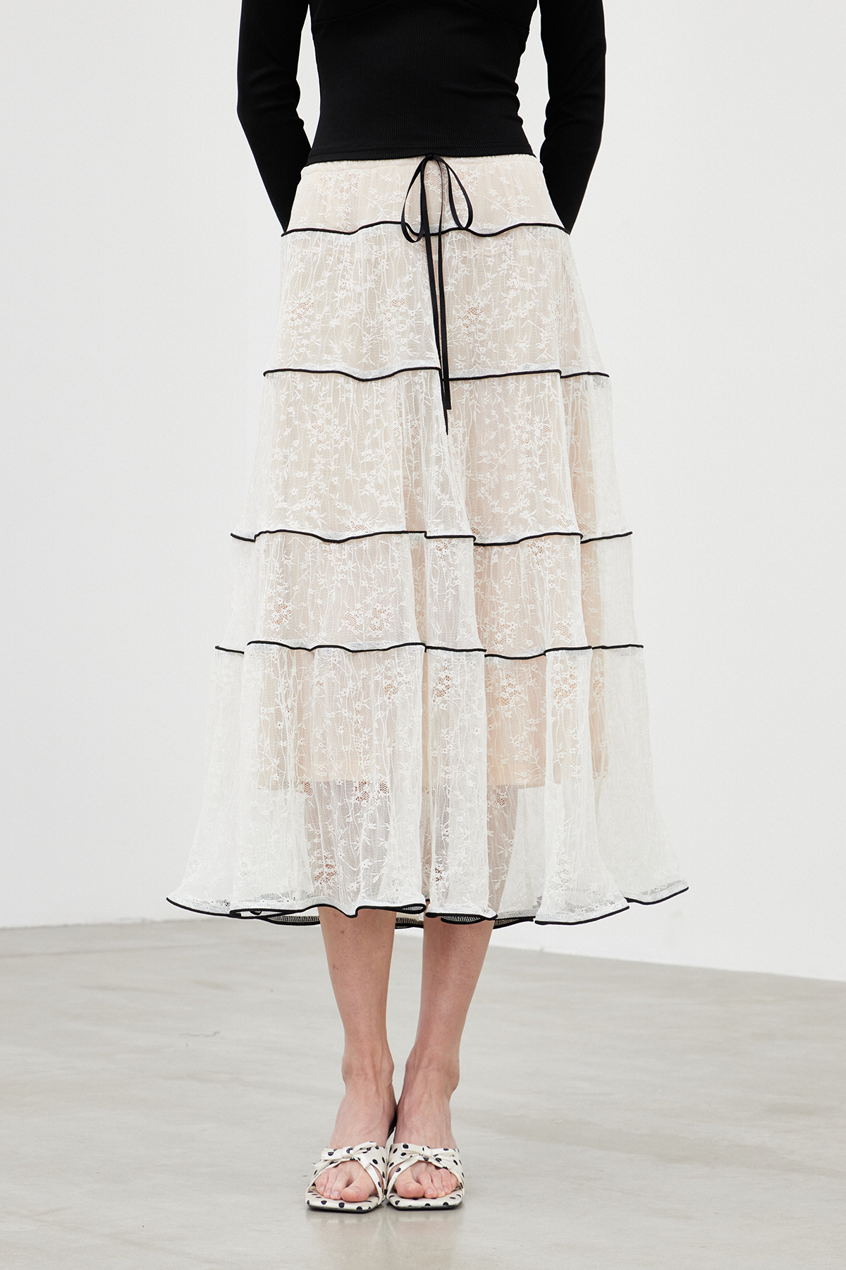 Iakopa Floral Mesh Maxi Skirt