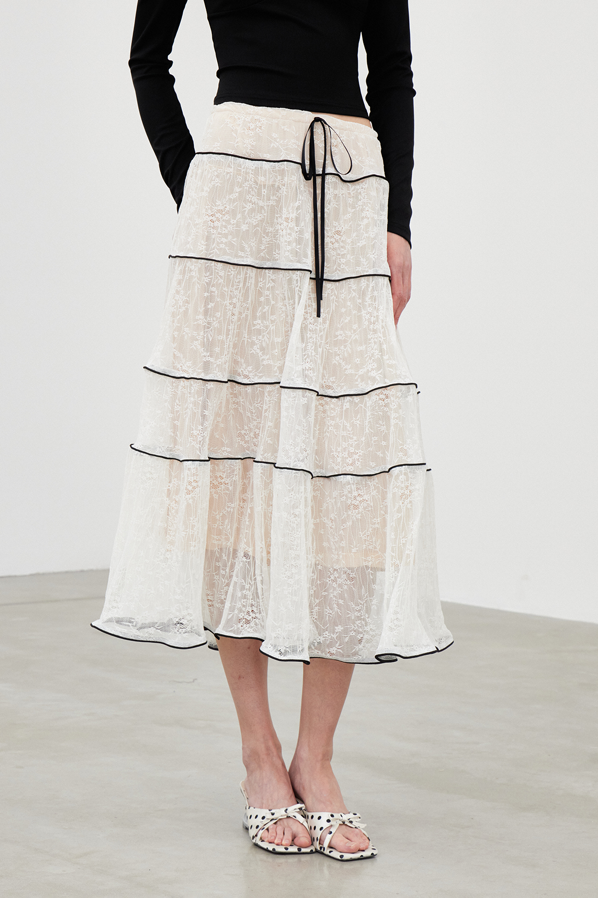 Iakopa Floral Mesh Maxi Skirt