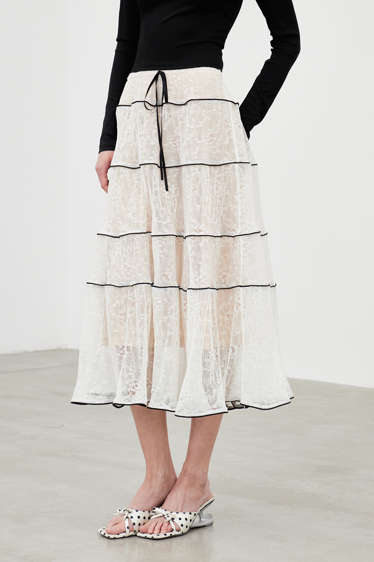 Iakopa Floral Mesh Maxi Skirt