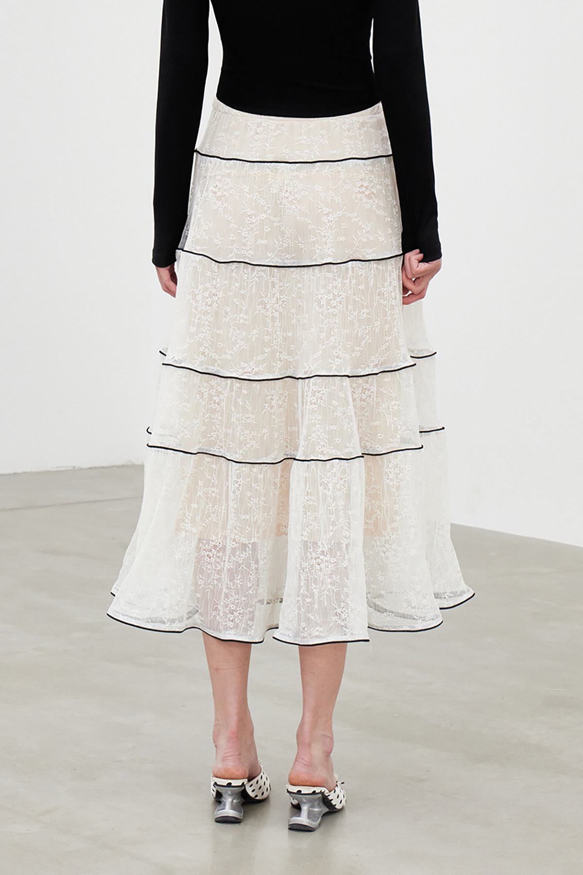 Iakopa Floral Mesh Maxi Skirt