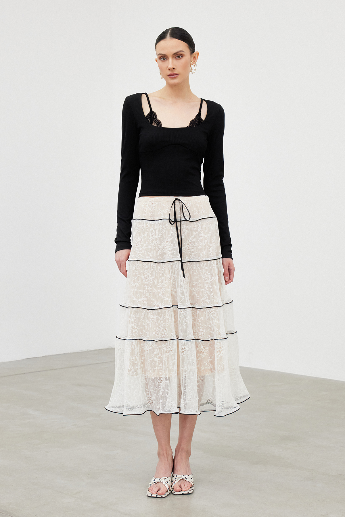 Iakopa Floral Mesh Maxi Skirt