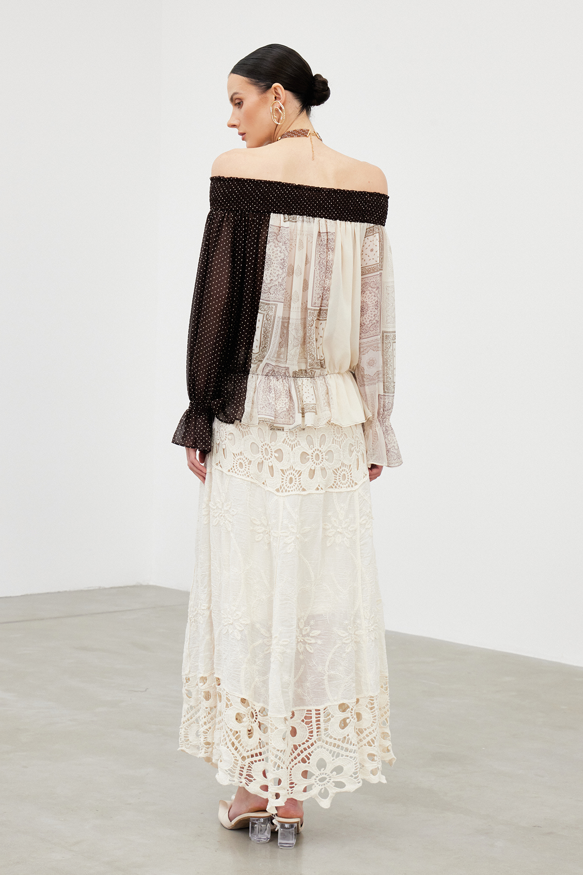 Iakovos Crochet Floral Maxi Skirt