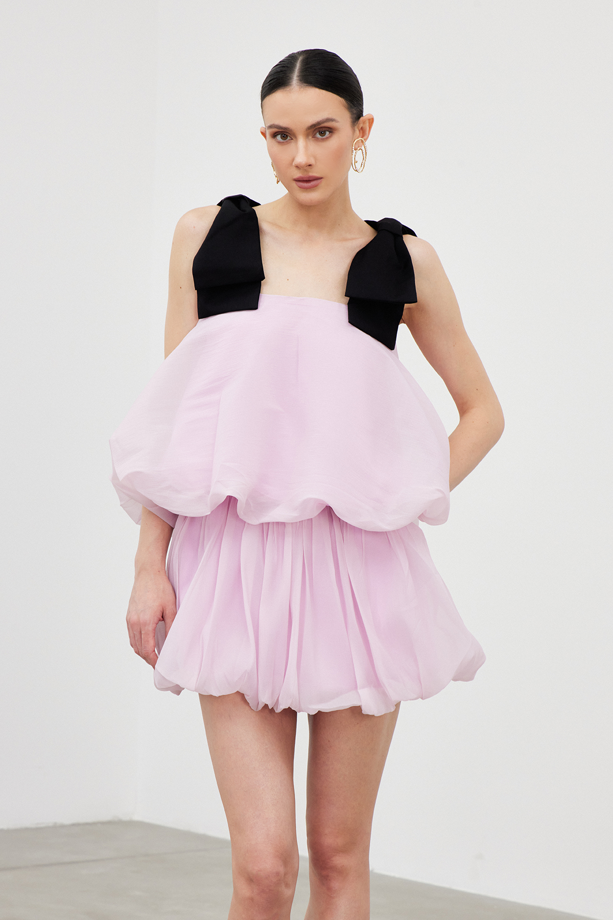 Ianeira Sleeveless Mesh Bubble Skirt Set