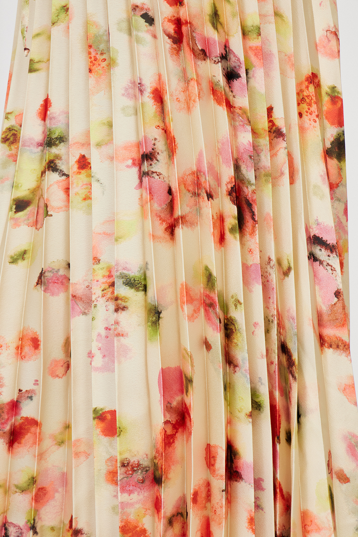 Ianuarius Halter Neck Ruch Print Maxi Dress
