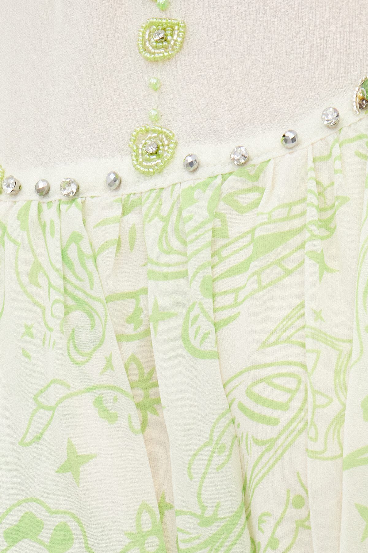 Ibai Balloon Sleeve Print Maxi Dress In Green