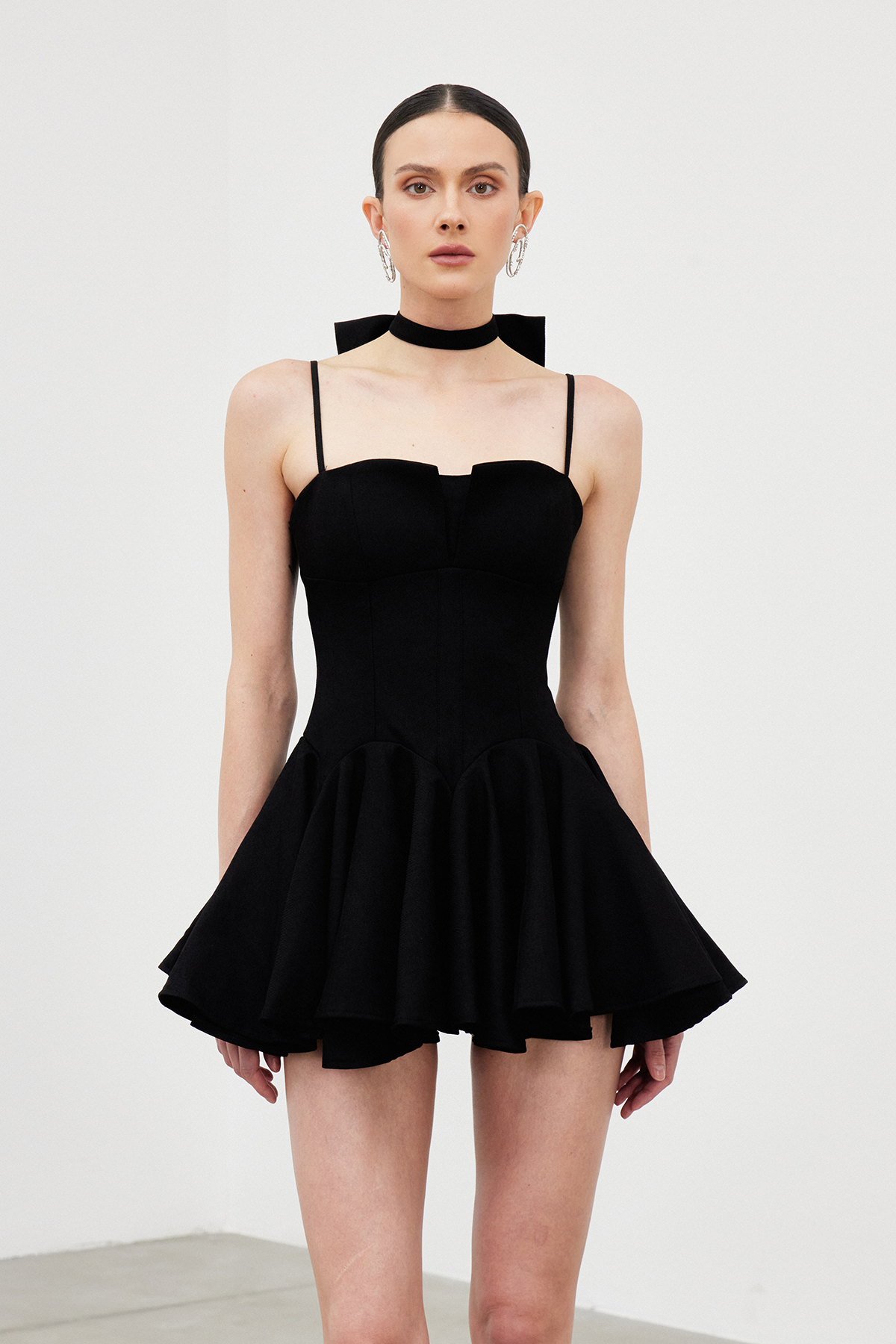 Ichiro Spaghetti Ruffle Mini Dress