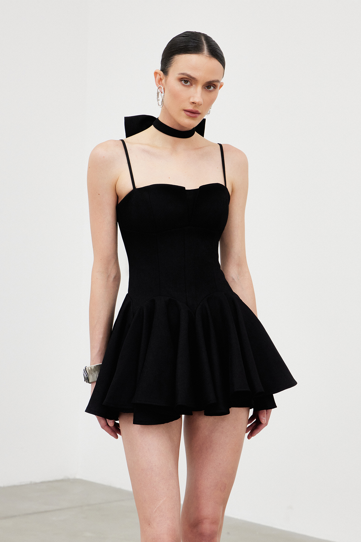 Ichiro Spaghetti Ruffle Mini Dress
