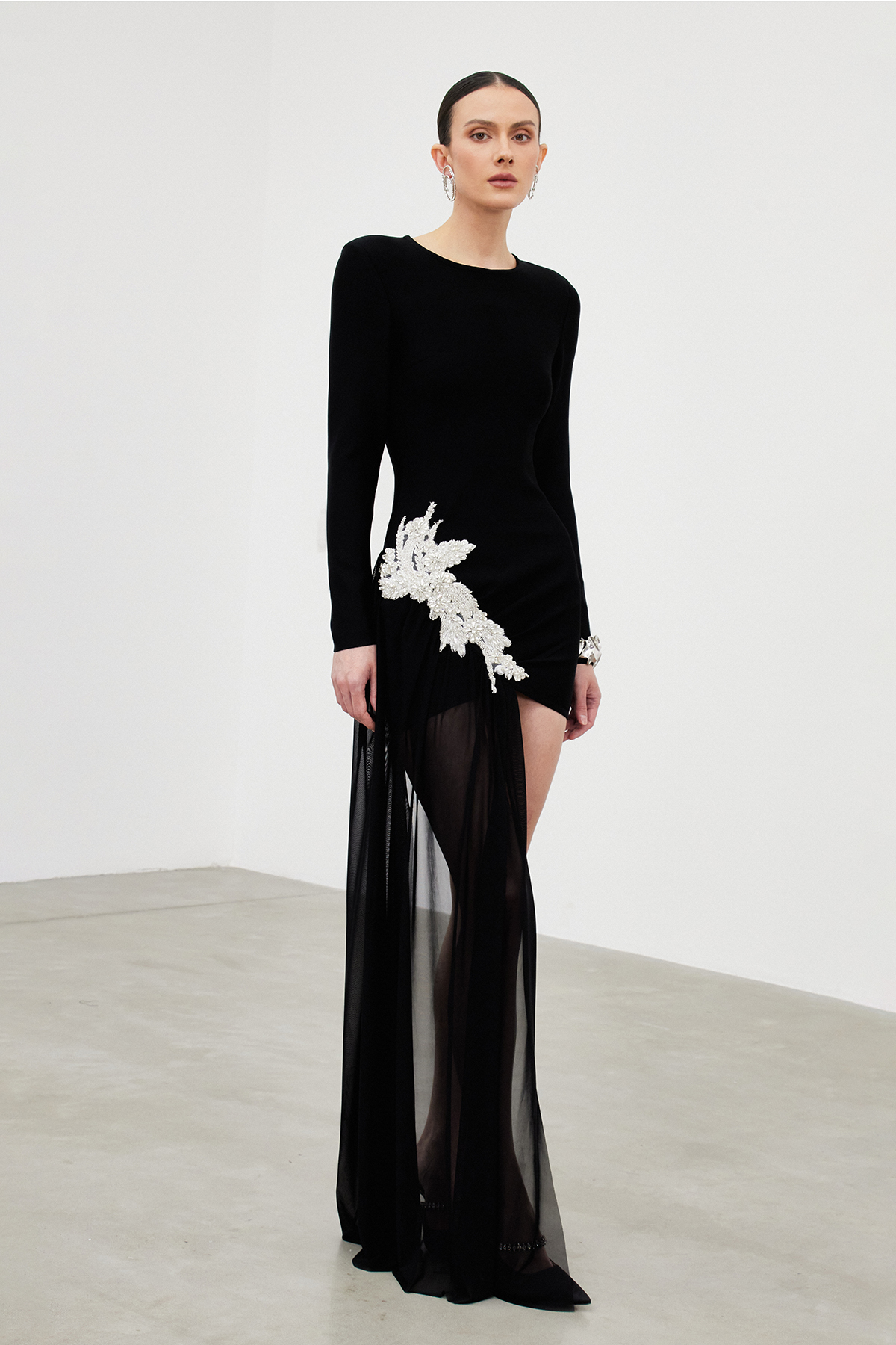 Ichirou Embellished Mesh Mini Dress