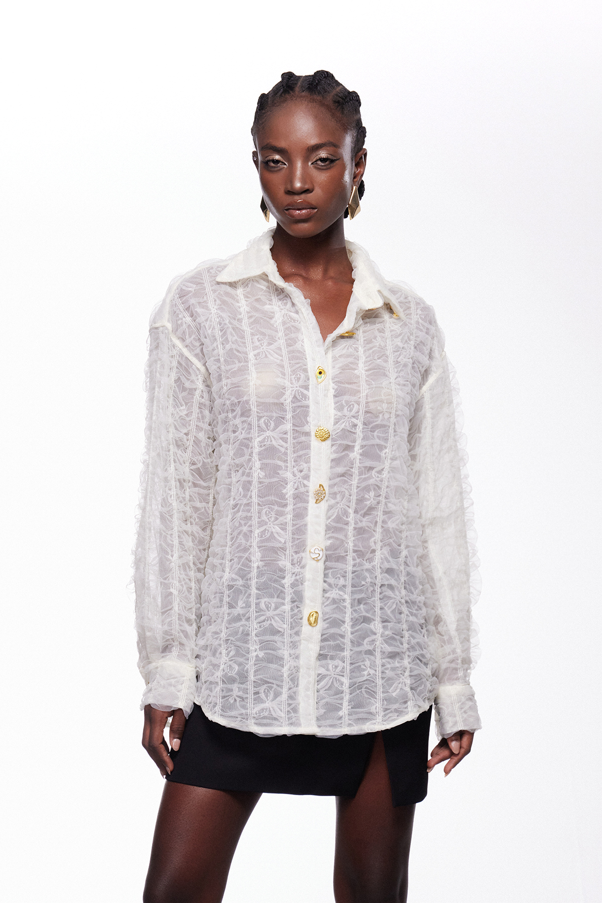 Idrissa Lace Button Shirt