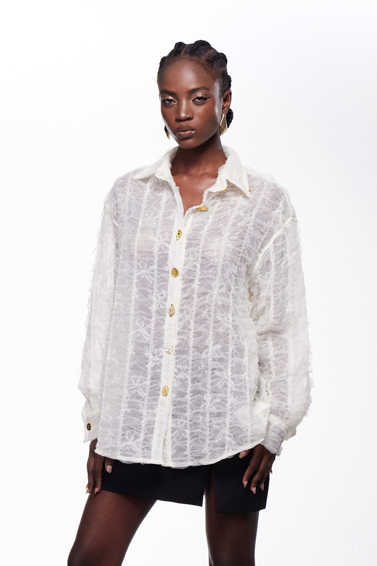 Idrissa Lace Button Shirt
