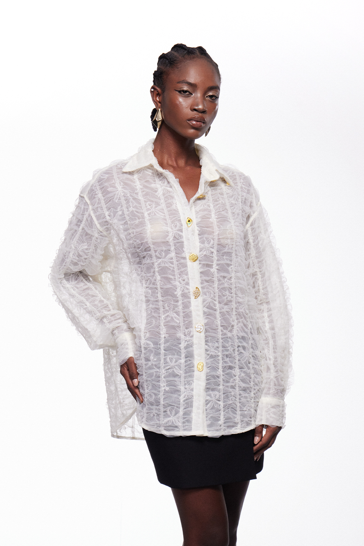 Idrissa Lace Button Shirt