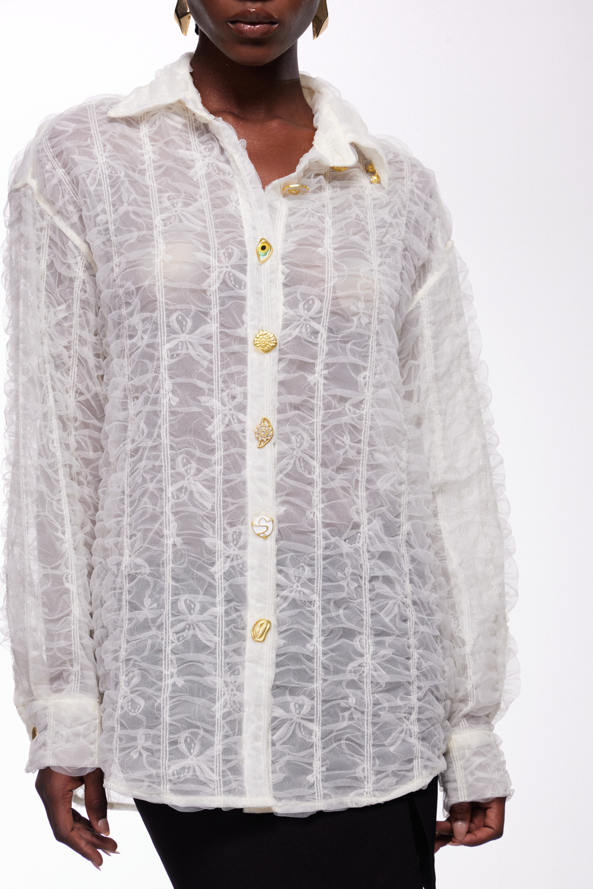 Idrissa Lace Button Shirt