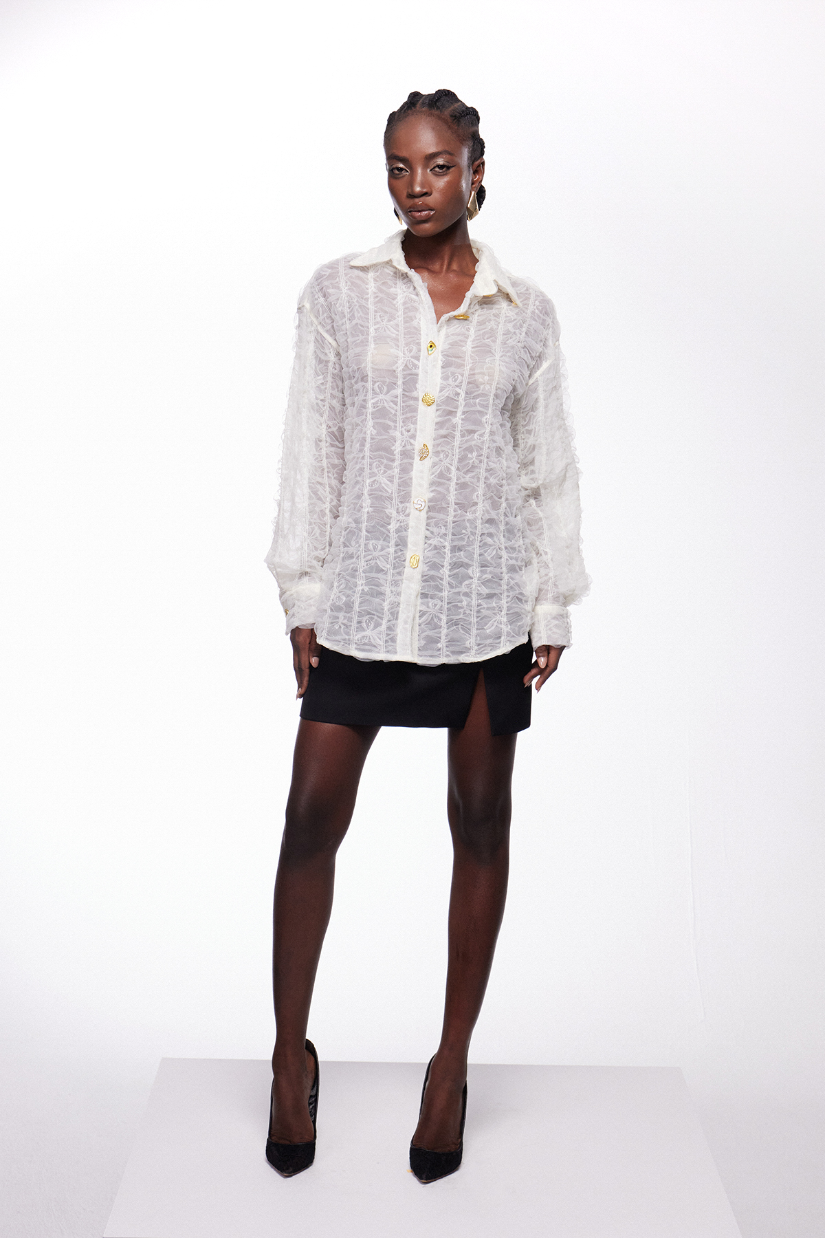 Idrissa Lace Button Shirt