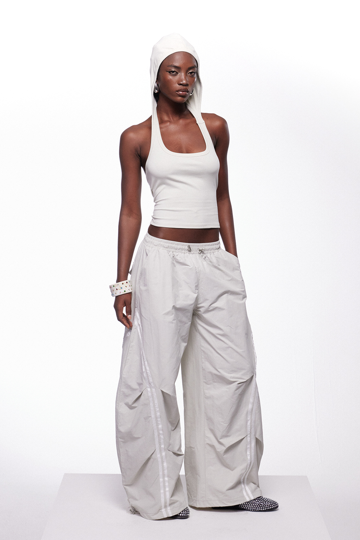 Ierameel Hooded Ruch Pants Set