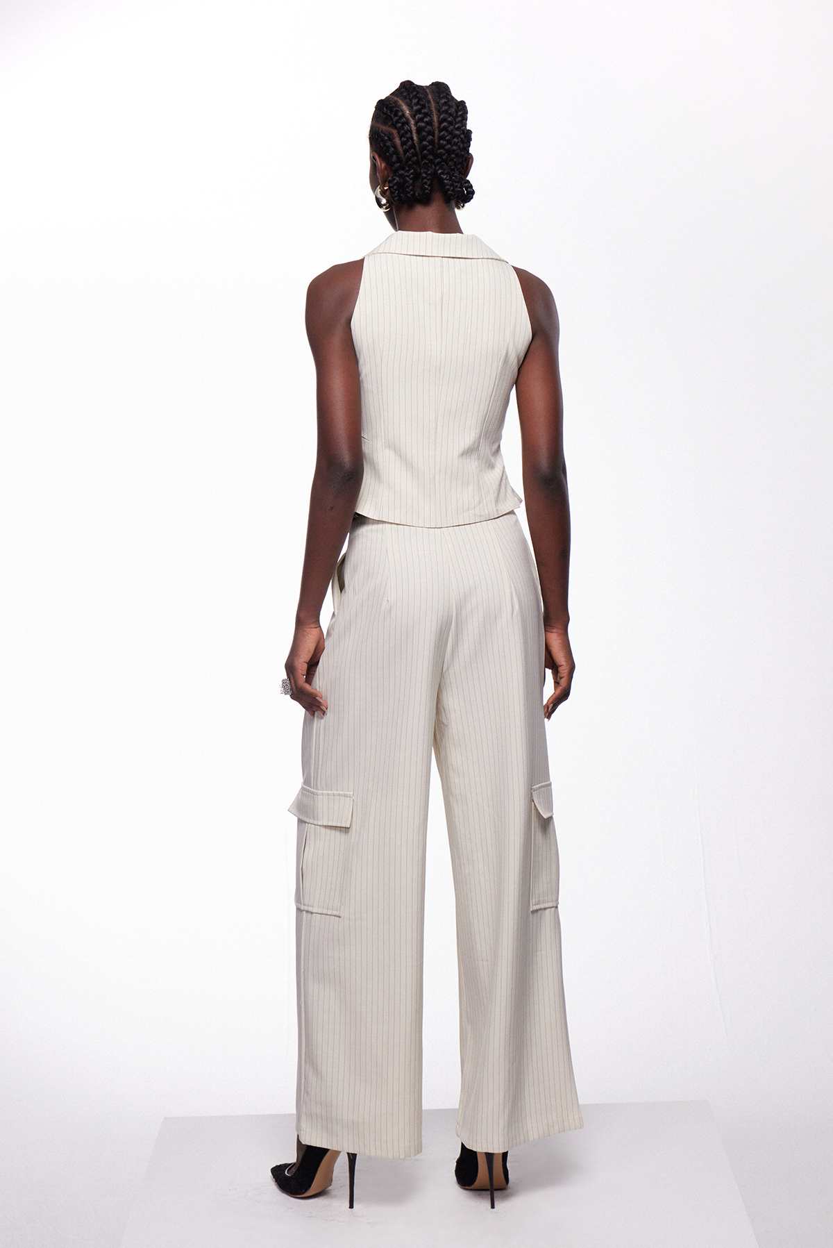 Iesse Asymmetric Stripe Pants Set