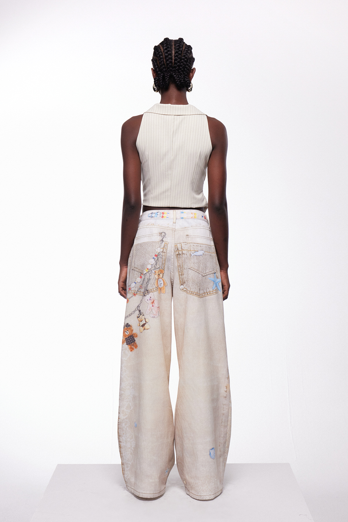 Iestyn Asymmetric Print Jeans