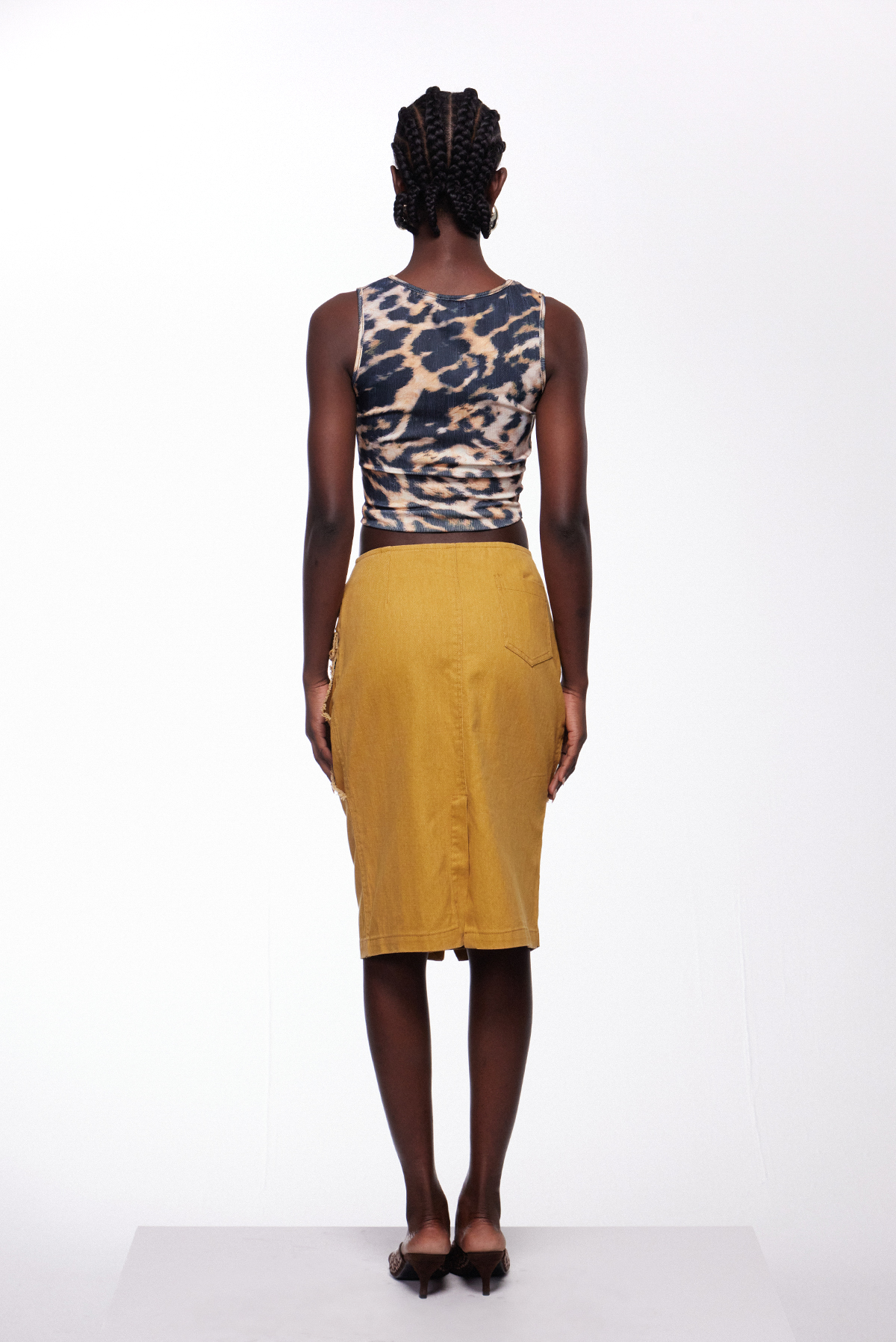 Ieva Deconstruct Asymmetric Midi Skirt