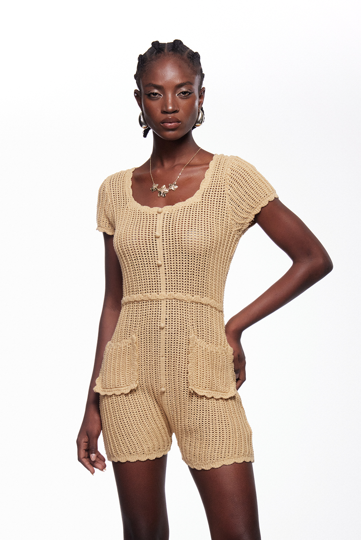 Iezabel Cutout Knit Playsuit