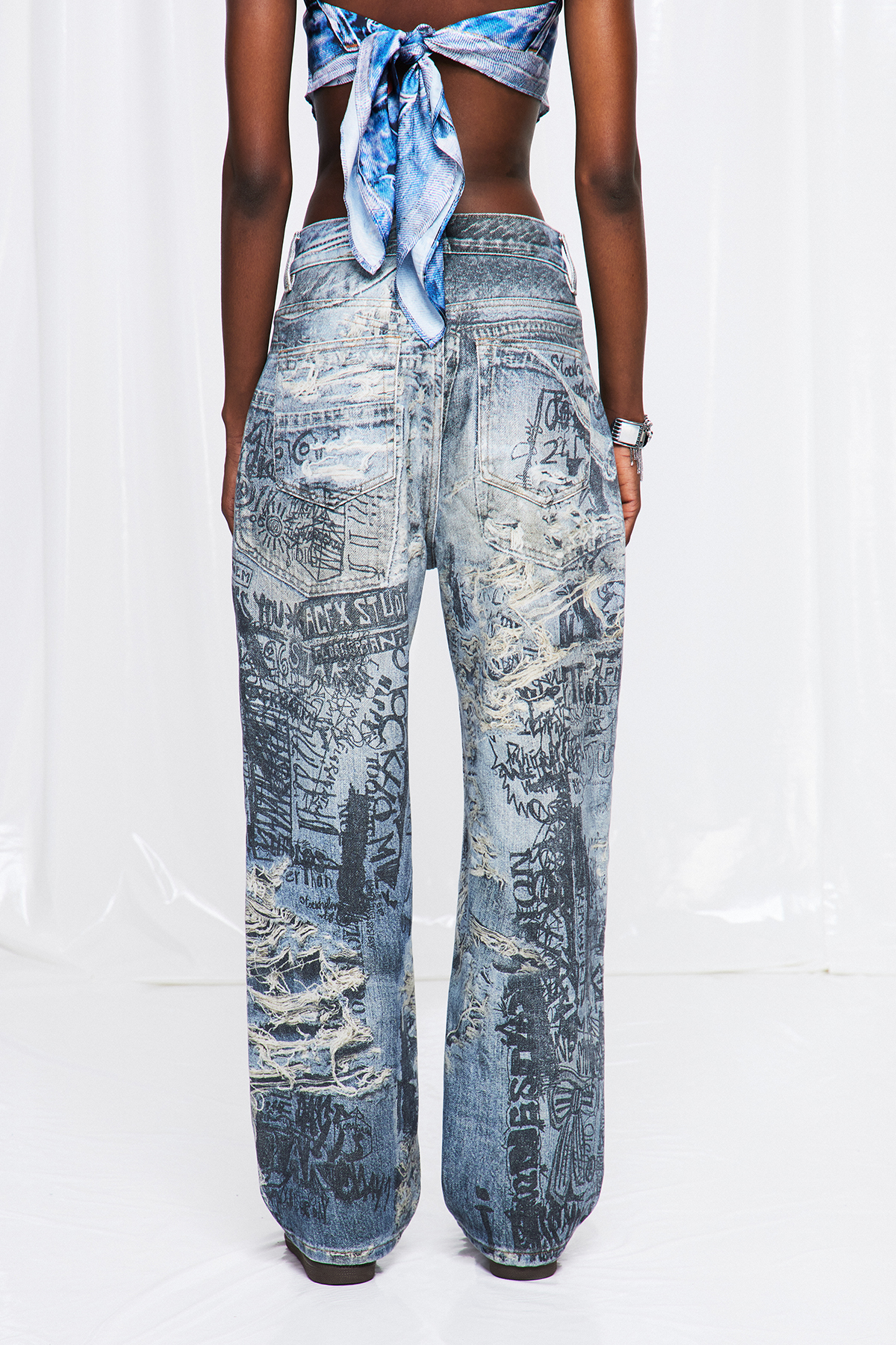 Ifigeneia Ripped Print Jeans