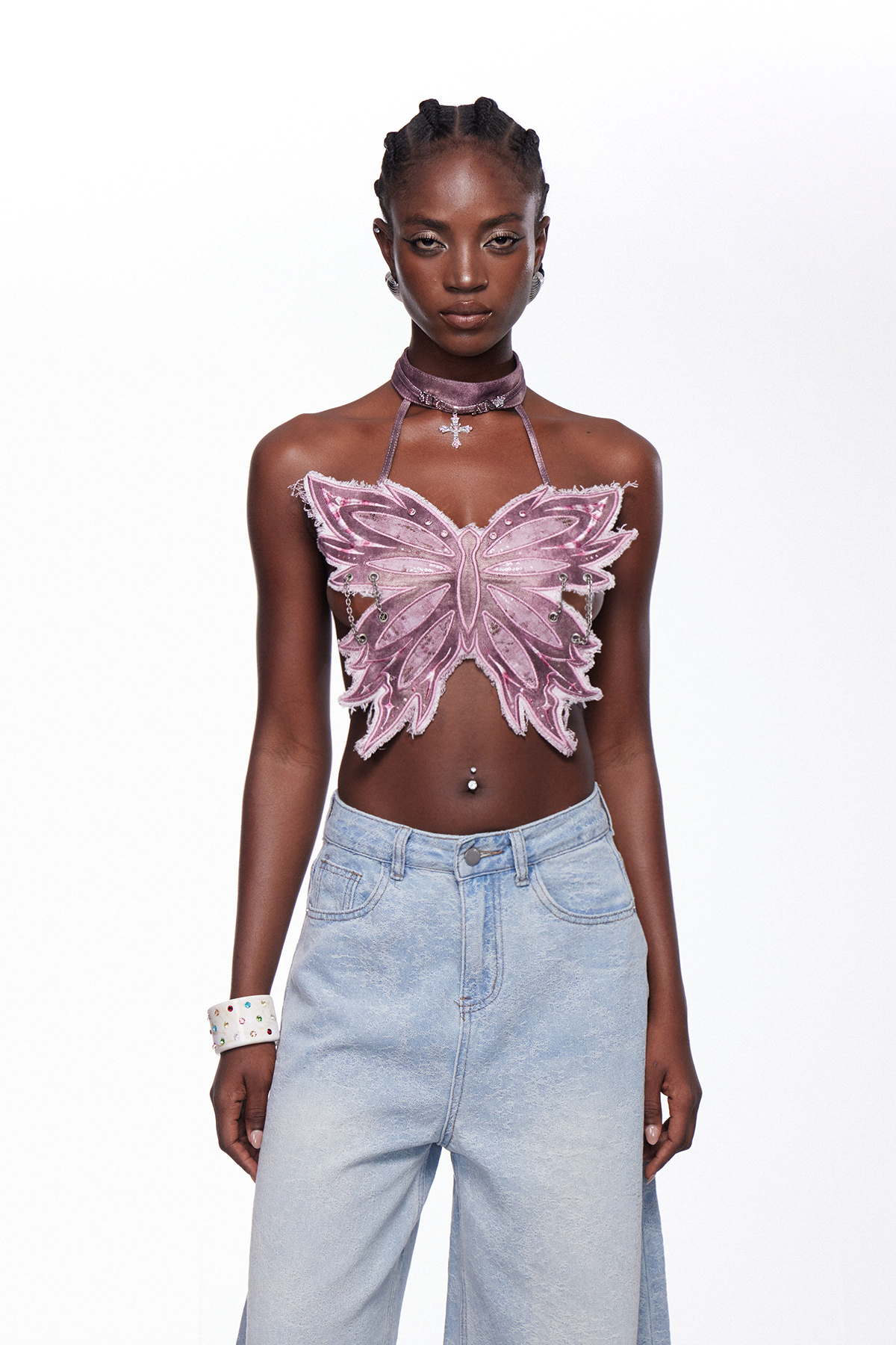 Ifunanya Butterfly Crystal Top