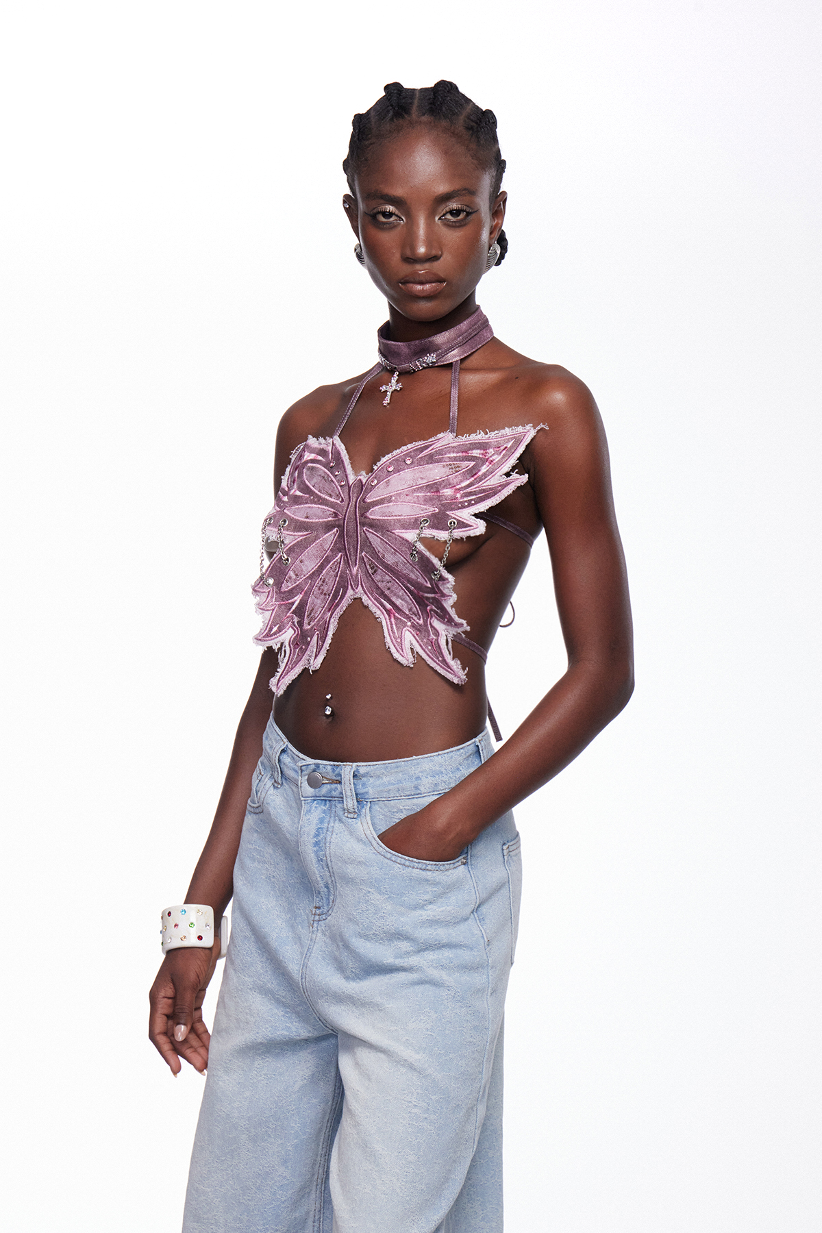 Ifunanya Butterfly Crystal Top